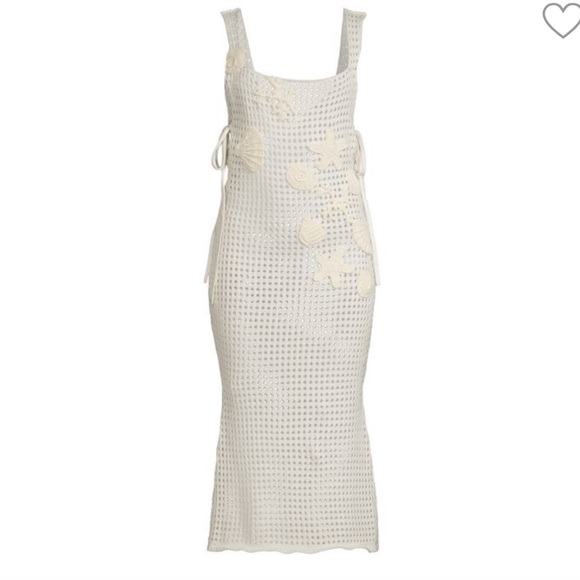 Milly Dresses & Skirts - Milly | Cabana Seashells White Crochet-Knit Midi Dress